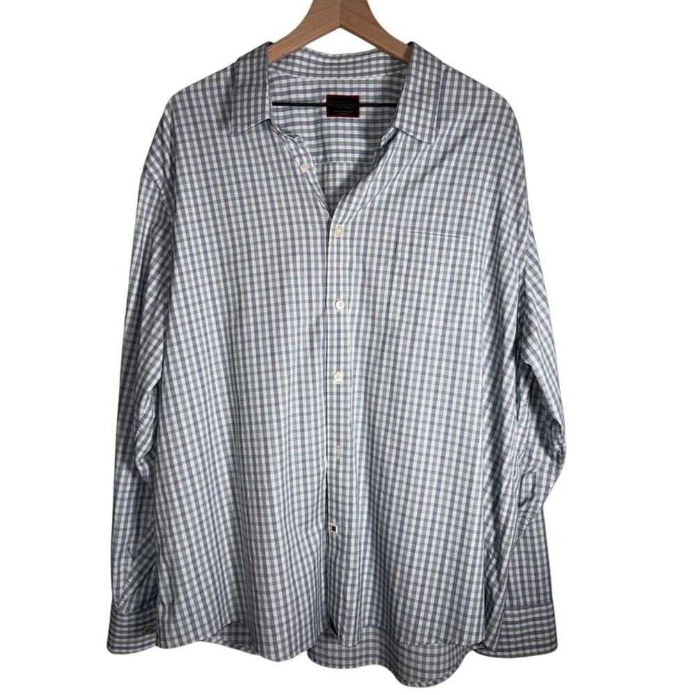 UNTUCKit Men's Gray and White Checked Office Work Plus Button-Down Shirt XXXL